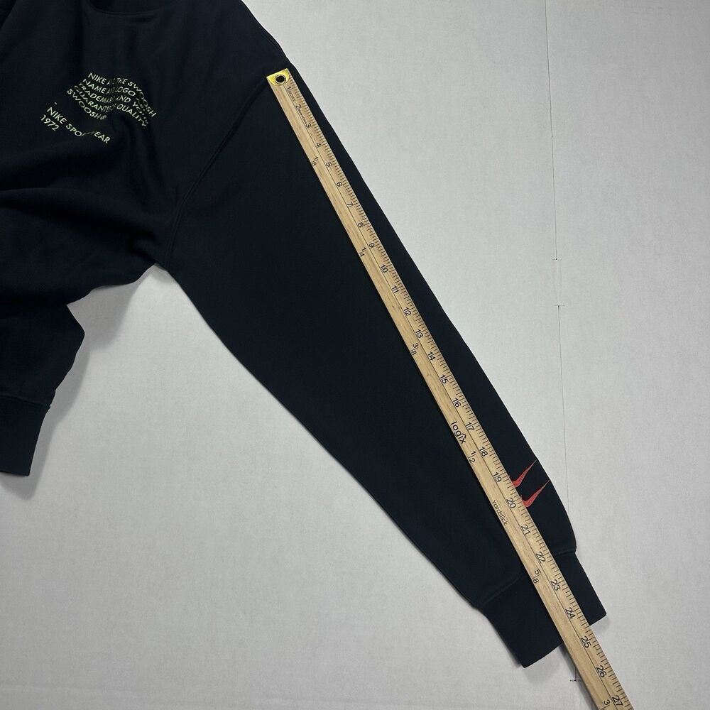Nike Sportswear Swoosh Embroidered Black Green Pullover Sweatshirt Double Large - Picture 9 of 11